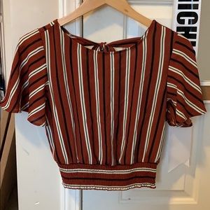 striped tie back top